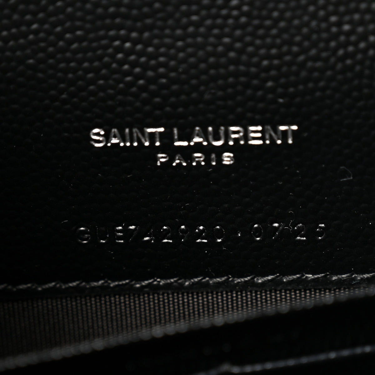 Saint Laurent Grain De Poudre Matelasse Chevron Monogram Envelope Chain Wallet Black 7 of 10