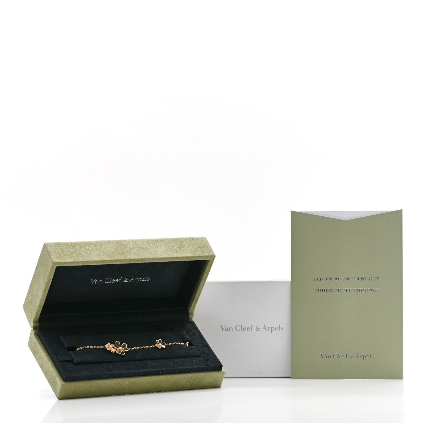 18K Yellow Gold Diamond Frivole 5 Flowers Bracelet