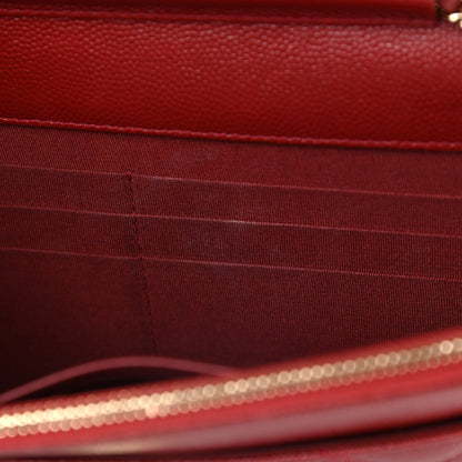 Chanel Caviar Quilted Golden Class Wallet On Chain WOC Red 12 of 14