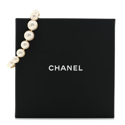 Chanel Graduated Pearl Crystal CC Bracelet Gold 6 of 6