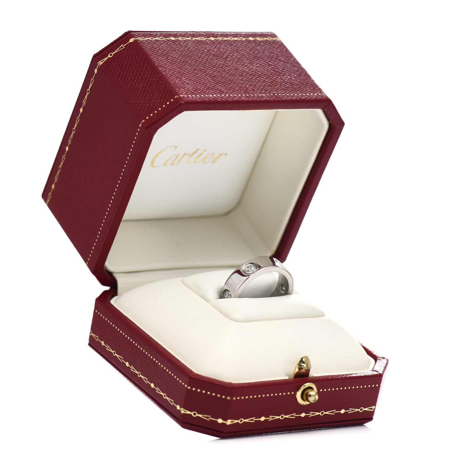 Cartier 18K White Gold 6 Diamond 5.5mm LOVE Ring 52 6 5 of 5