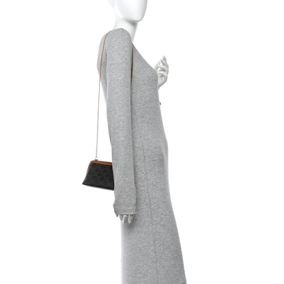 Celine Triomphe Canvas Lambskin Clutch On Chain Tan 2 of 12