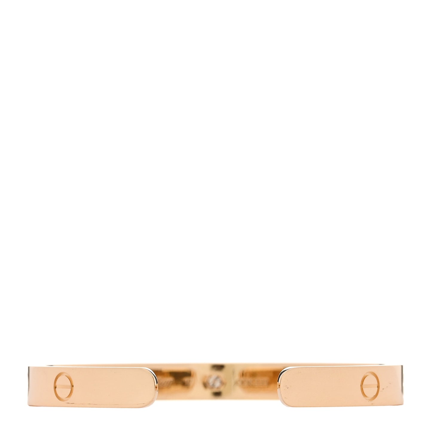18K Yellow Gold 1 Diamond LOVE Cuff Bracelet 17