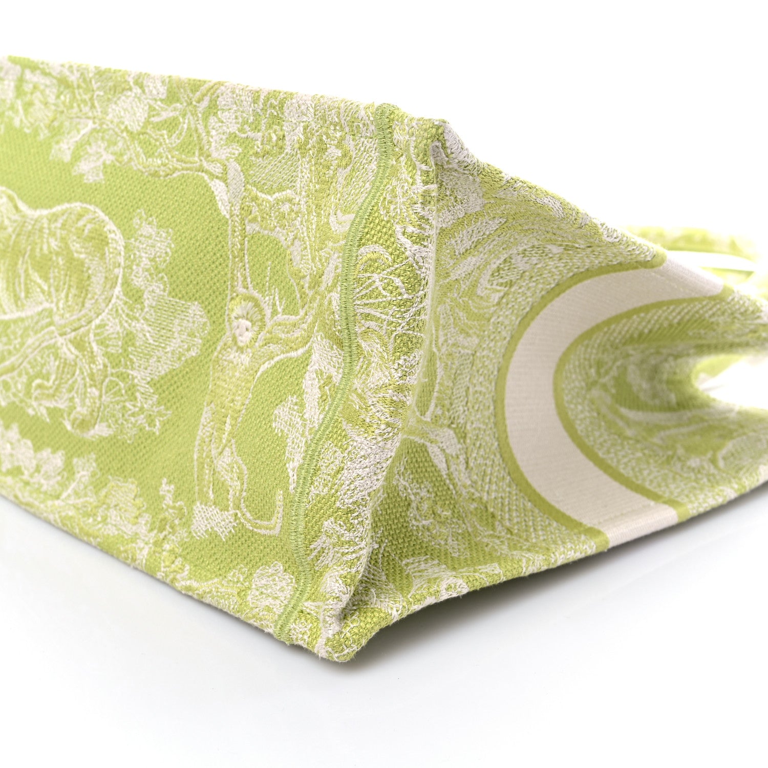 Christian Dior Canvas Embroidered Medium Dioriviera Toile De Jouy Book Tote D-Lite Green 7 of 11