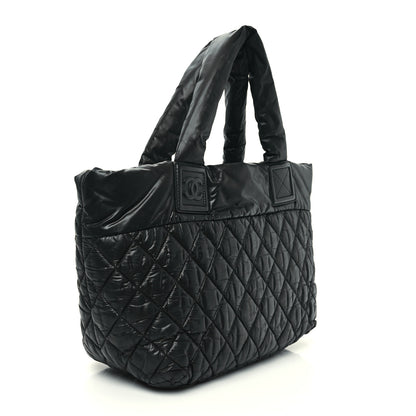 Chanel Nylon Quilted Coco Cocoon Reversible Tote Black 3 of 10
