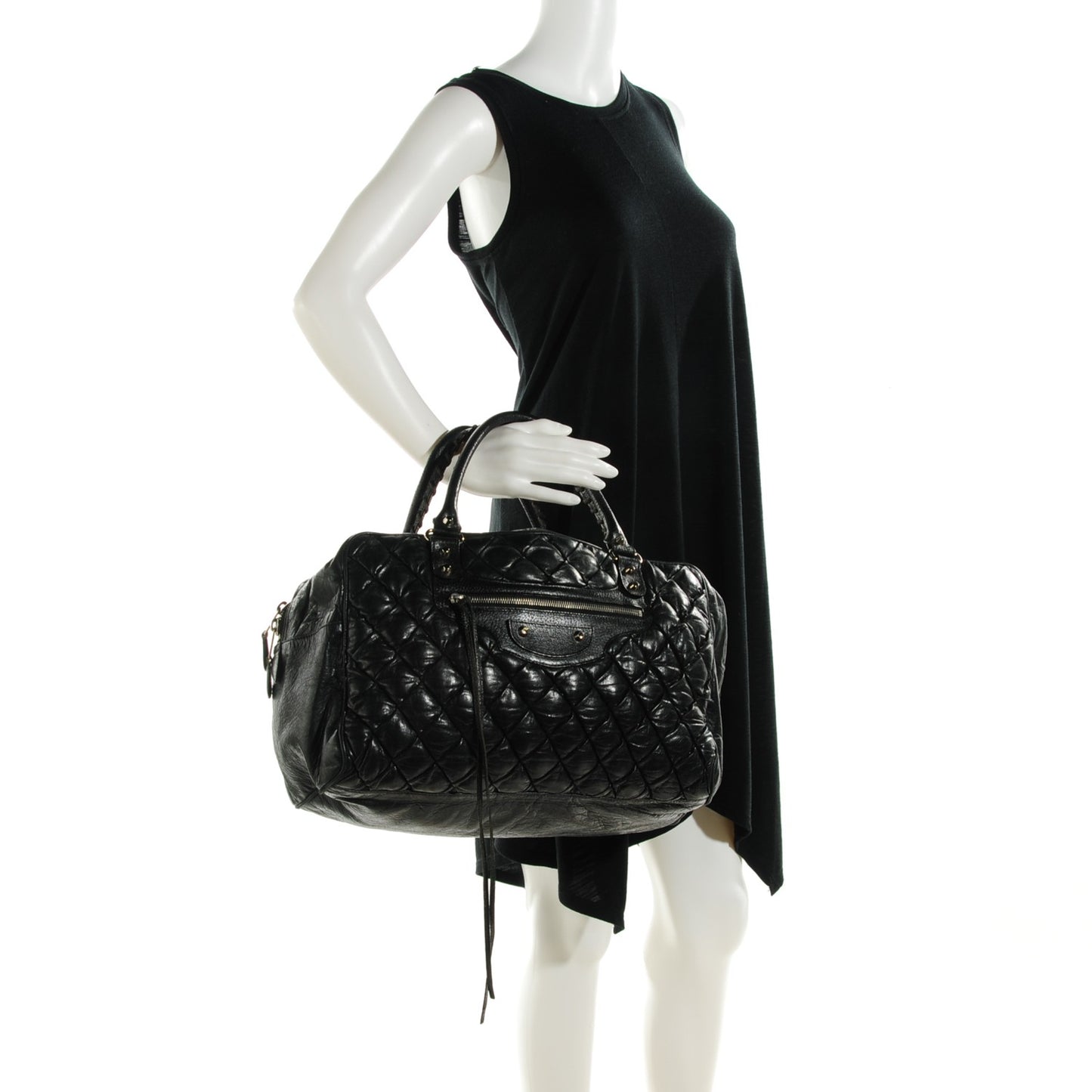 Chevre Quilted Matelasse MM Black