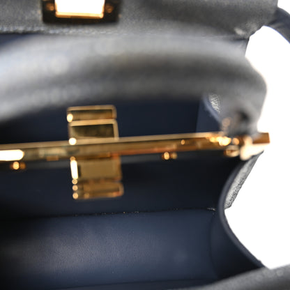 Fendi Stingray Shiny Nappa Petite Peekaboo I SEE U Satchel Mirto 5 of 10