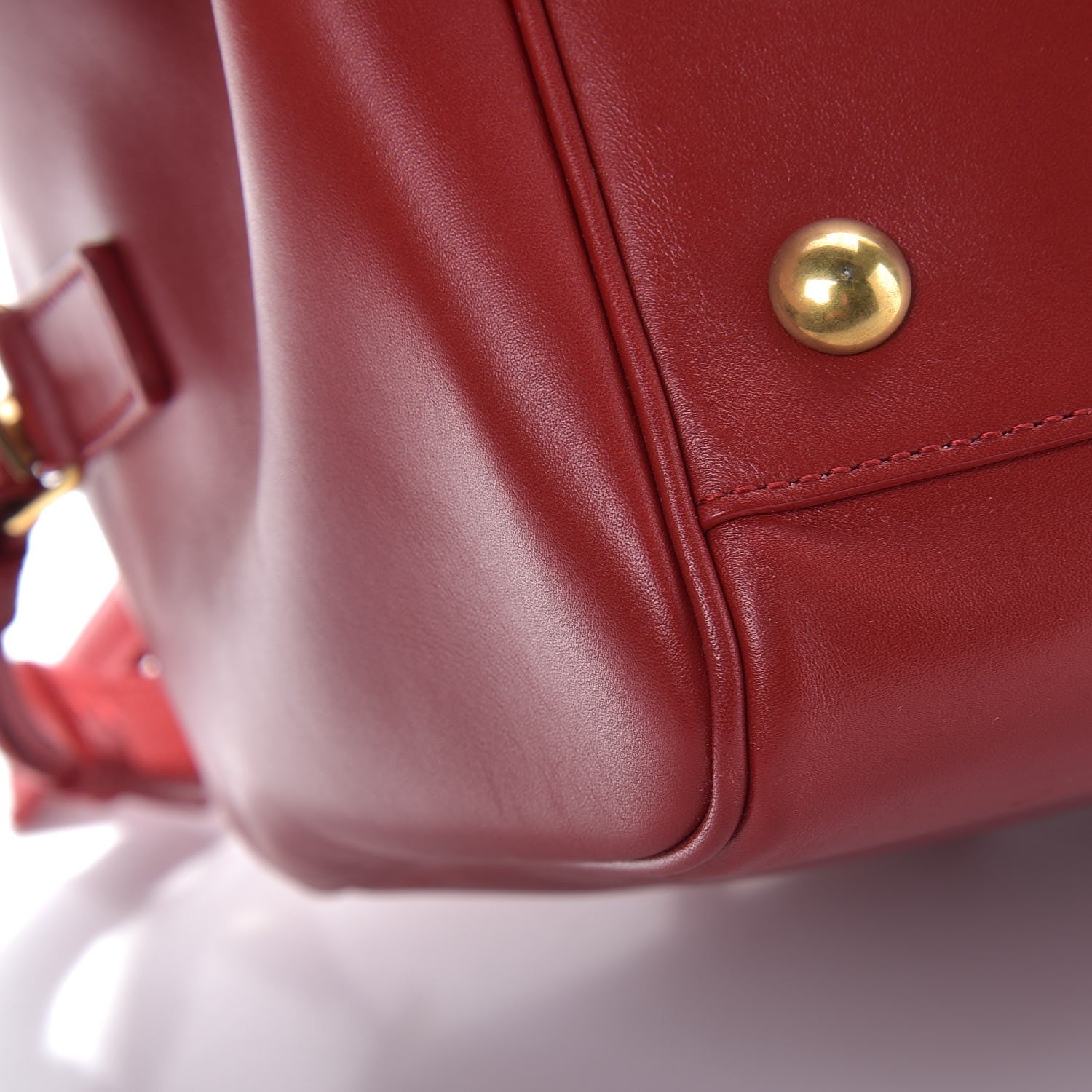 Saint Laurent Calfskin Classic Duffle 6 Red 9 of 11