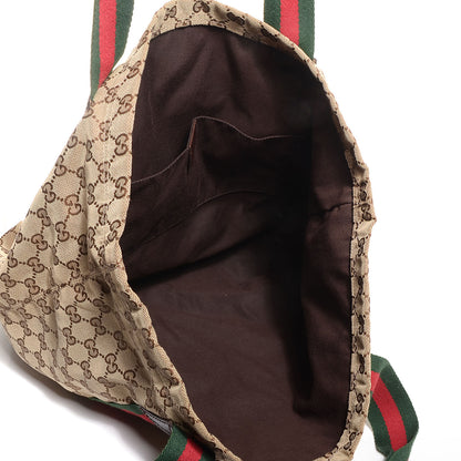 Gucci GG Monogram Medium Web Handle Vertical Tote Bag Dark Brown 5 of 9