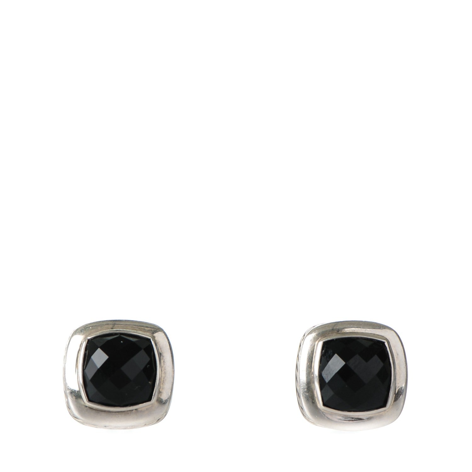 David Yurman Sterling Silver Onyx 10mm Albion Earrings 1 of 7