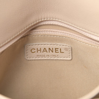 Chanel Grained Calfskin Small Chevron Chic Top Handle Flap Beige 11 of 14