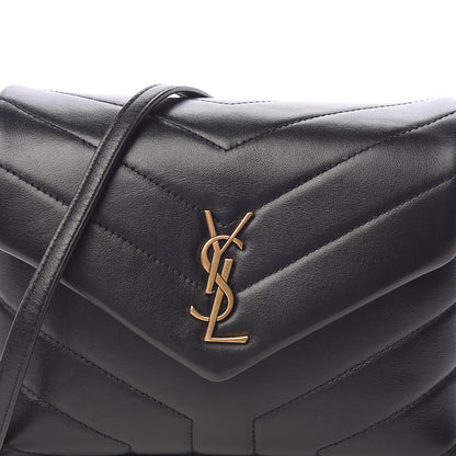 Saint Laurent Calfskin Y Quilted Monogram Toy Loulou Crossbody Bag Black 10 of 10