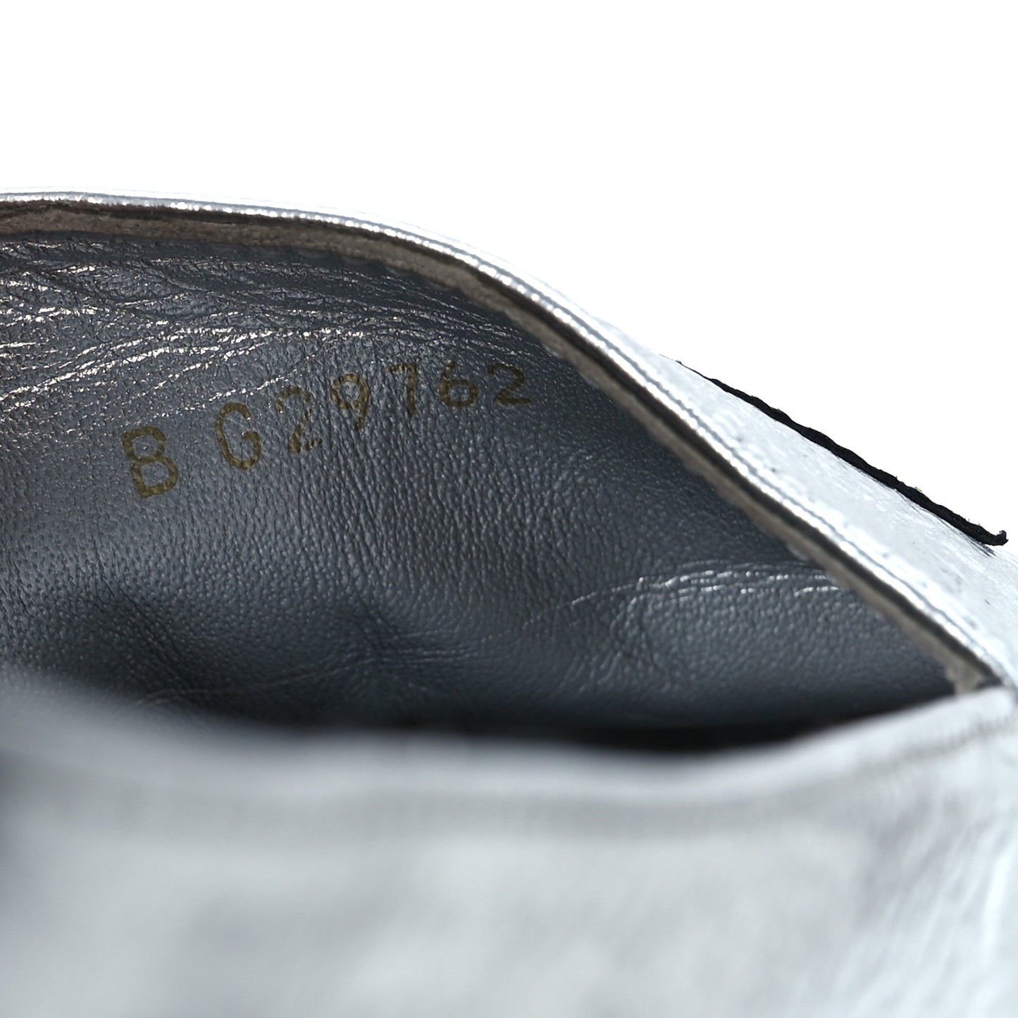 Laminated Goatskin CC Espadrilles 38 Silver
