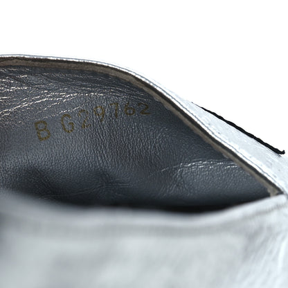 Chanel Laminated Goatskin CC Espadrilles 38 Silver 9 of 13