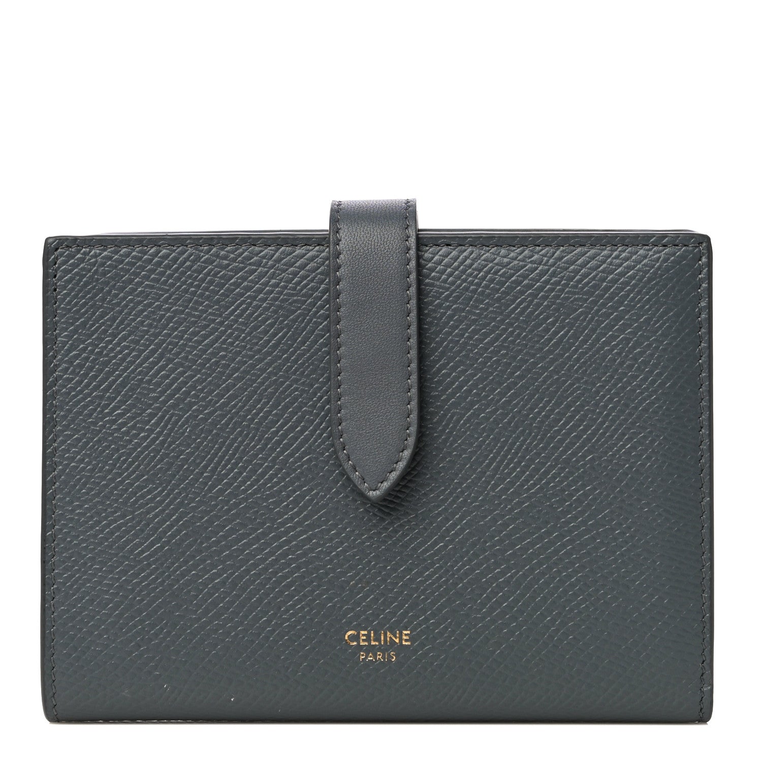 Celine Grained Calfskin Medium Multifunction Strap Wallet Grey 1 of 15