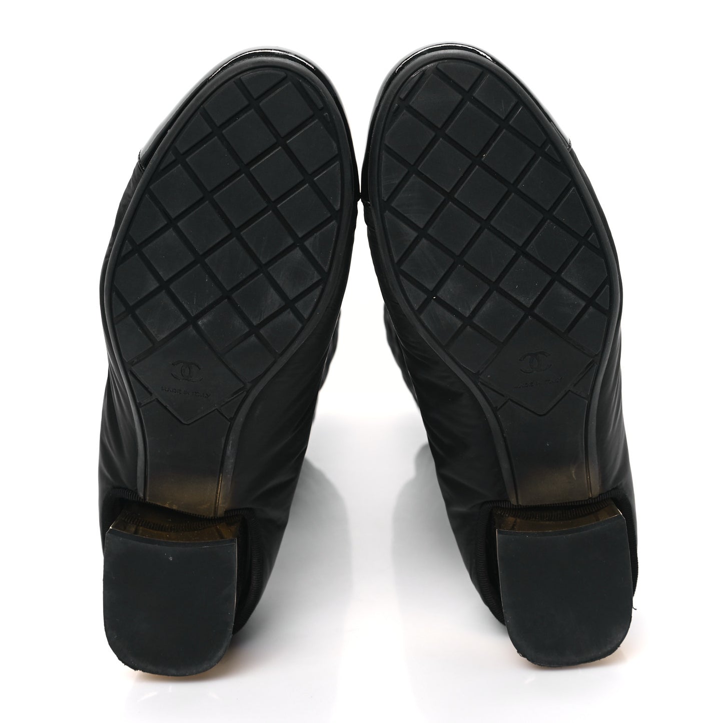 Mixed Fibers Lambskin Patent Calfskin Convertible High Boots 38 Black