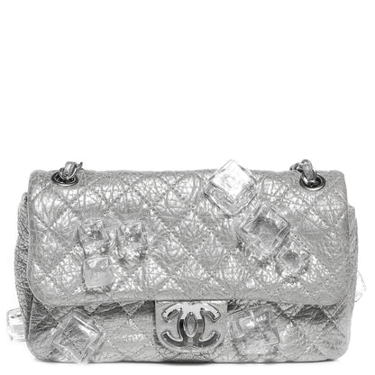 Chanel Calfskin Ice Cube On the Rocks Medium Flap Silver 1 of 7