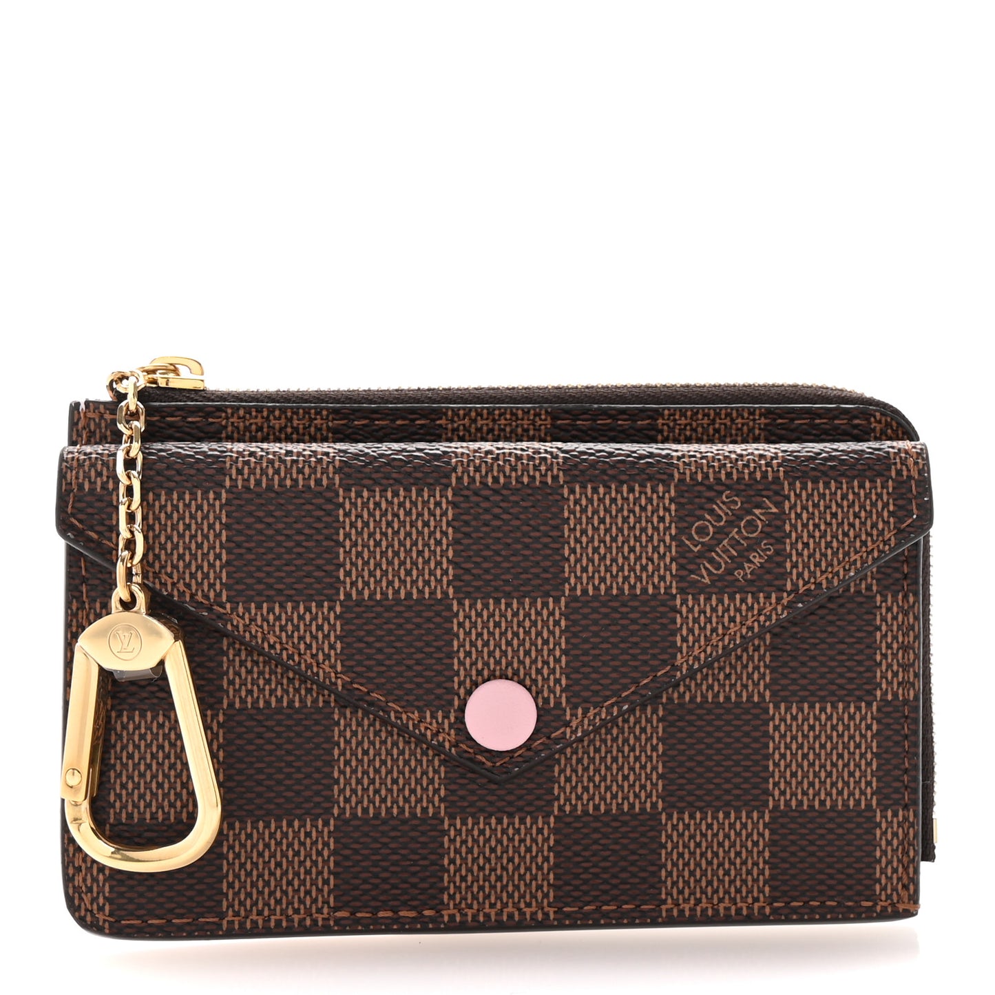 Damier Ebene Recto Verso Card Holder Rose Ballerine