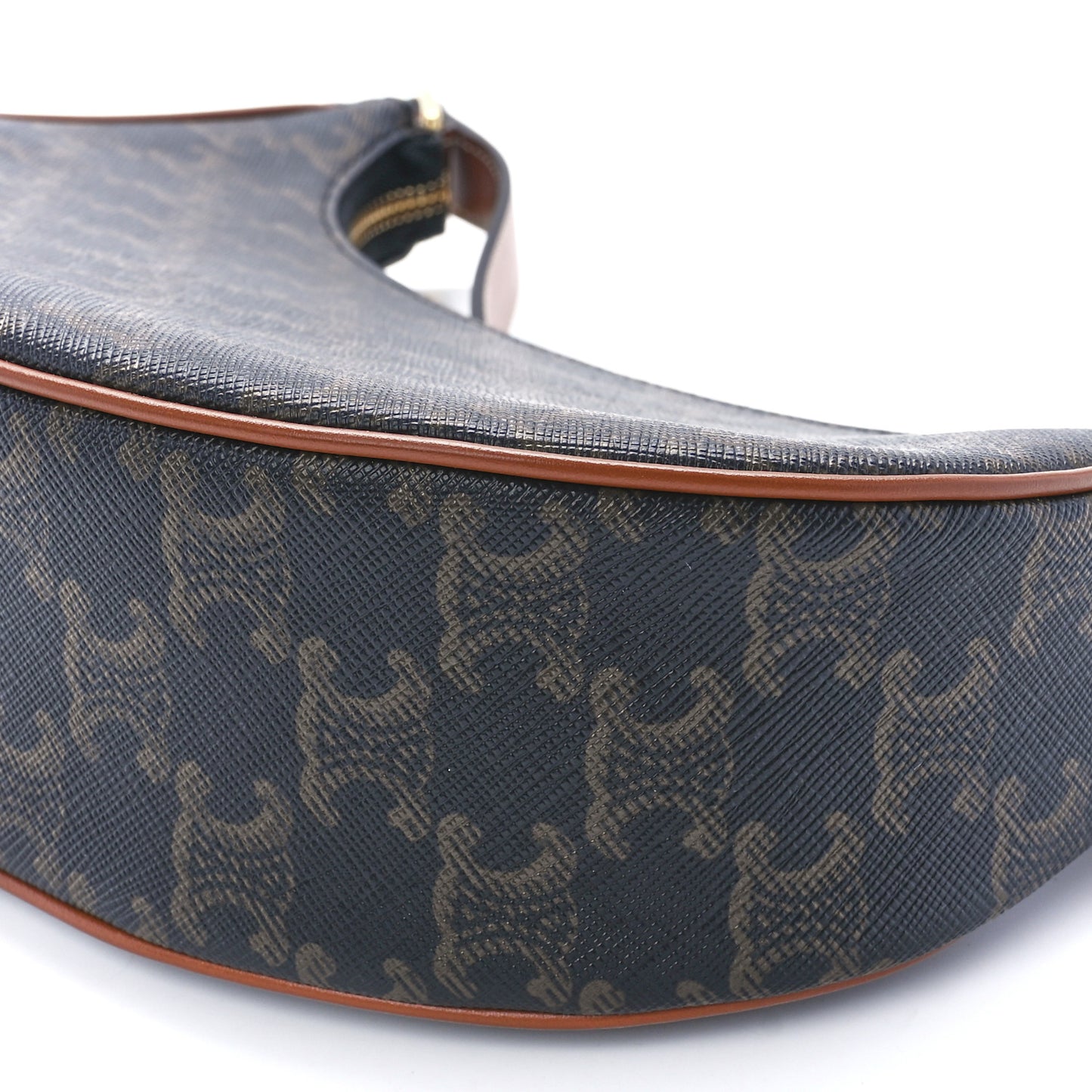 Triomphe Canvas Calfskin Ava Shoulder Bag Tan
