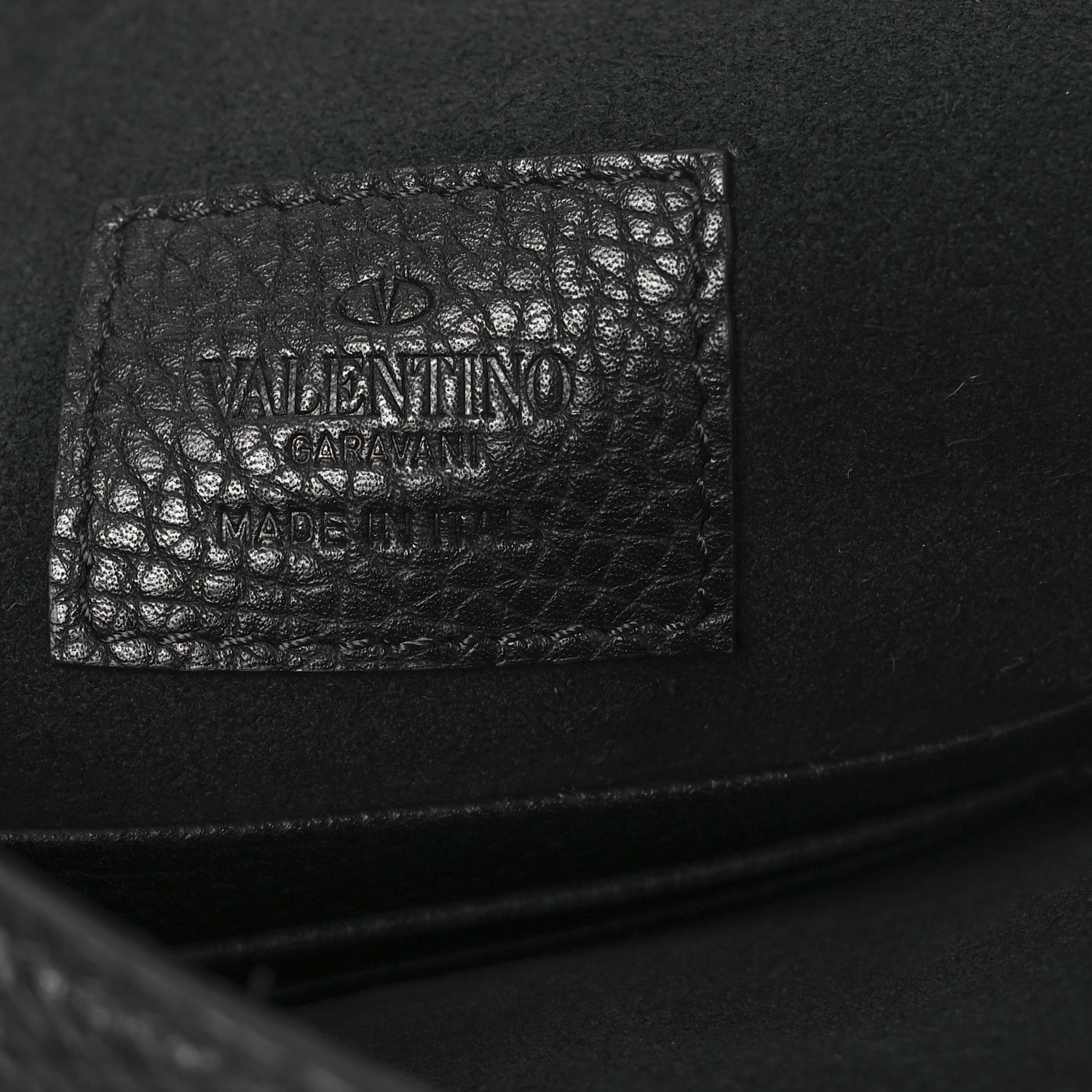 Valentino Garavani Pebbled Calfskin Large Rockstud Envelope Clutch Black 6 of 8