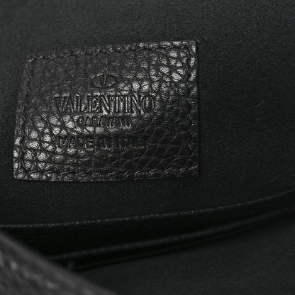 Valentino Garavani Pebbled Calfskin Large Rockstud Envelope Clutch Black 6 of 8