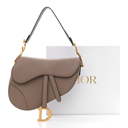 Christian Dior Grained Calfskin Saddle Bag Warm Taupe 11 of 11