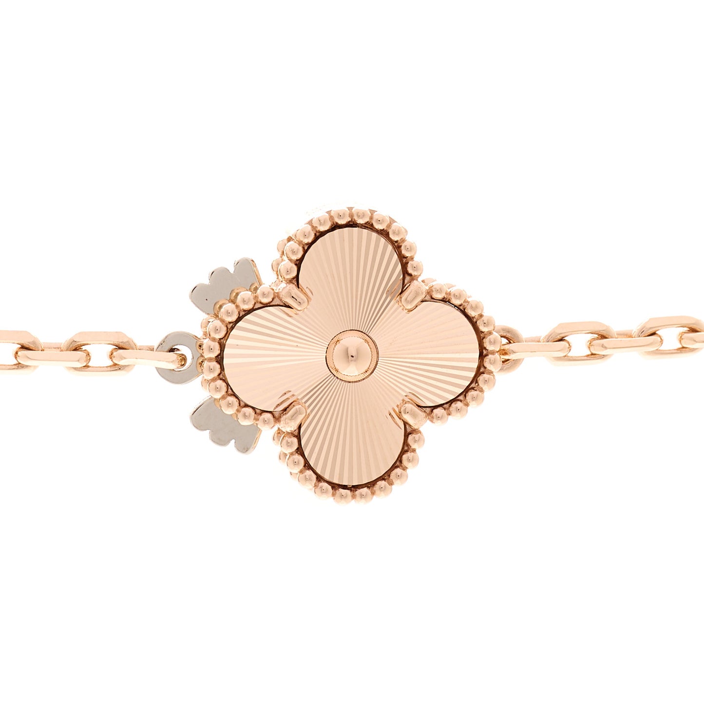 18K Rose Gold Mother of Pearl 15 Motifs Magic Alhambra Transformable Long Necklace