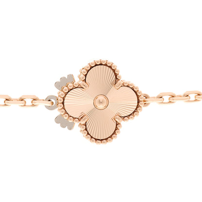 Van Cleef & Arpels 18K Rose Gold Mother of Pearl 15 Motifs Magic Alhambra Transformable Long Necklace 5 of 7
