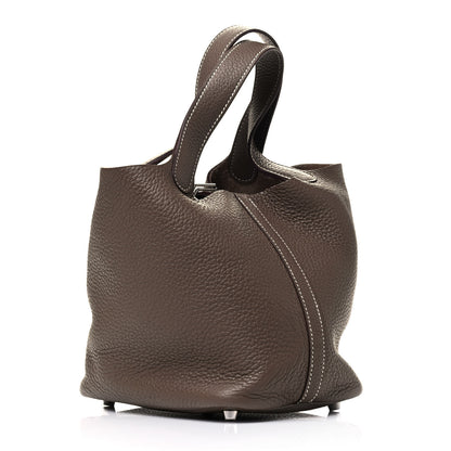 Hermes Taurillon Clemence Picotin Lock 18 PM Etoupe 3 of 4
