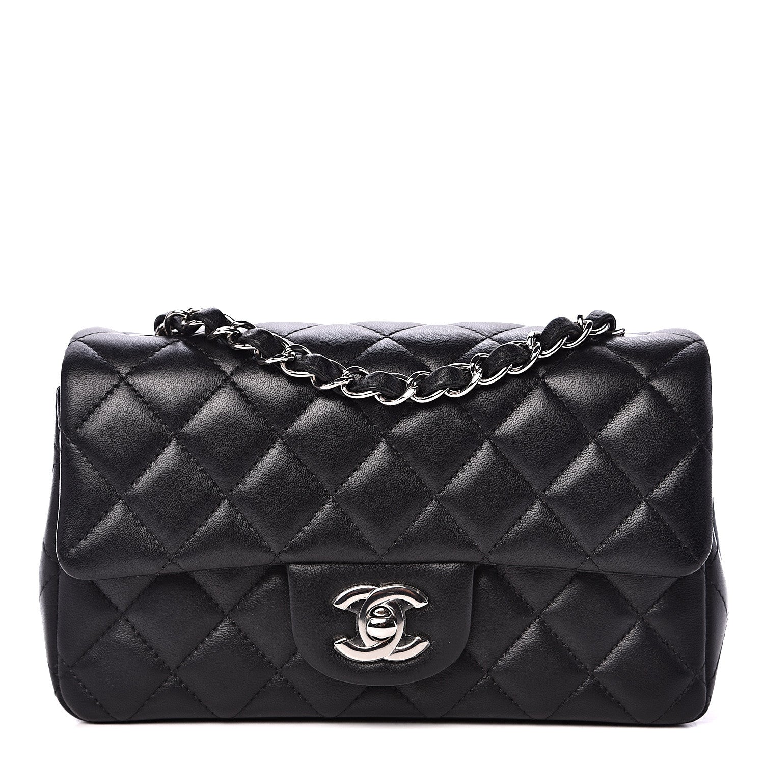 Chanel Lambskin Quilted Mini Rectangular Flap Black 1 of 12