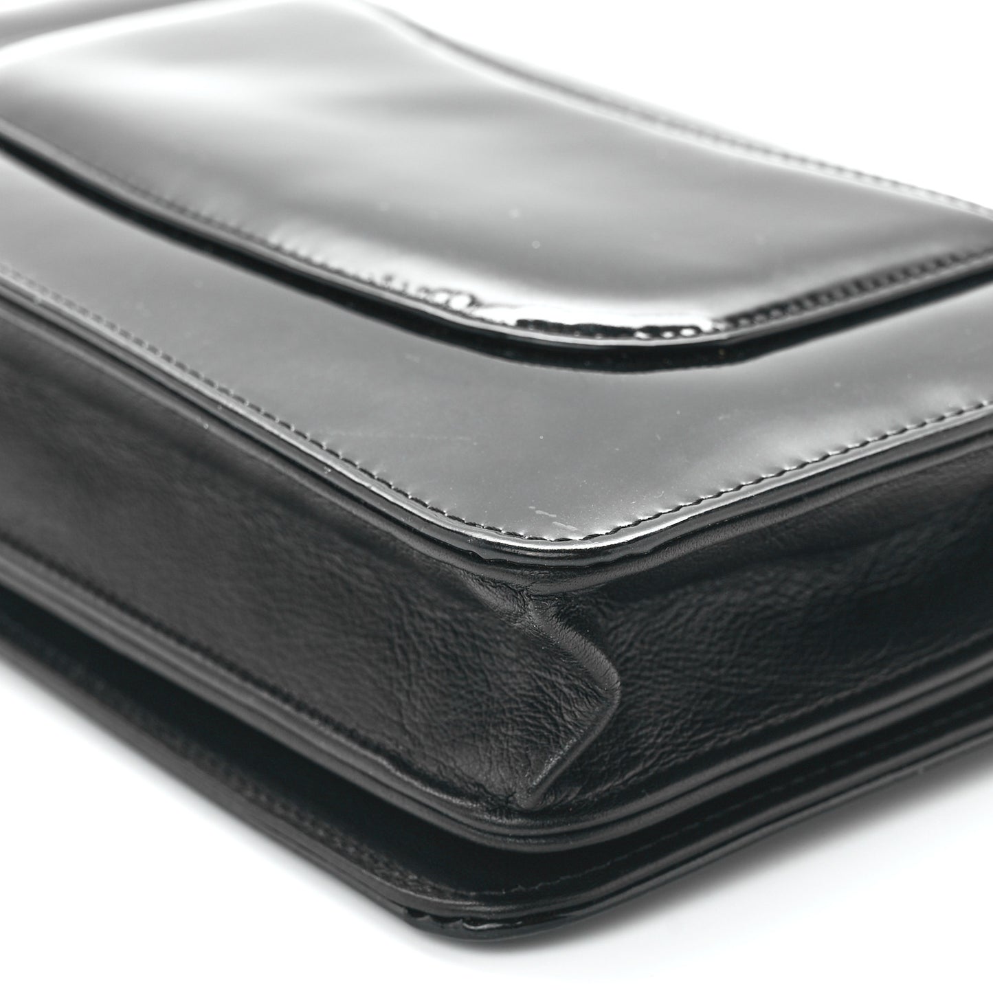 Patent Strass Wallet On Chain WOC Black