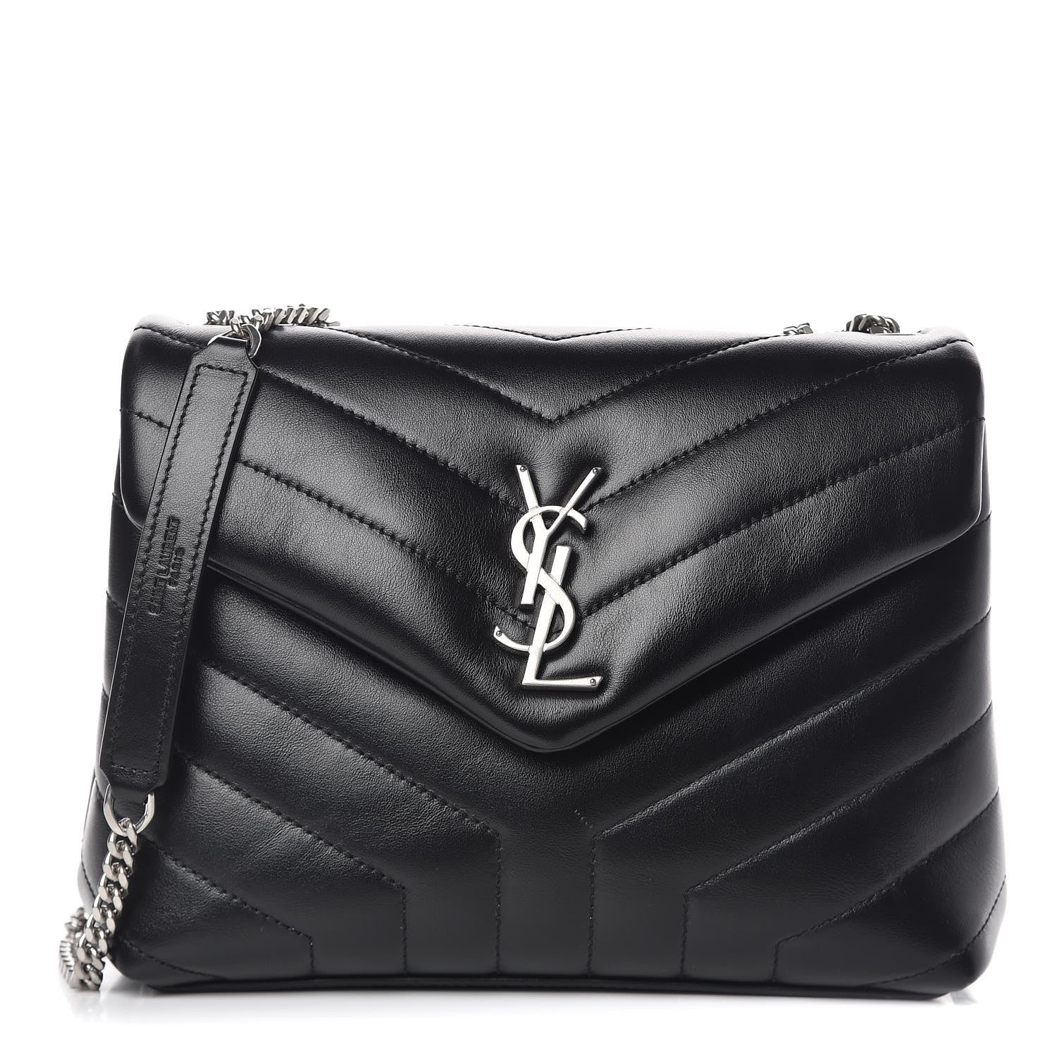 Saint Laurent Calfskin Y Quilted Monogram Small Loulou Chain Satchel Black 1 of 10