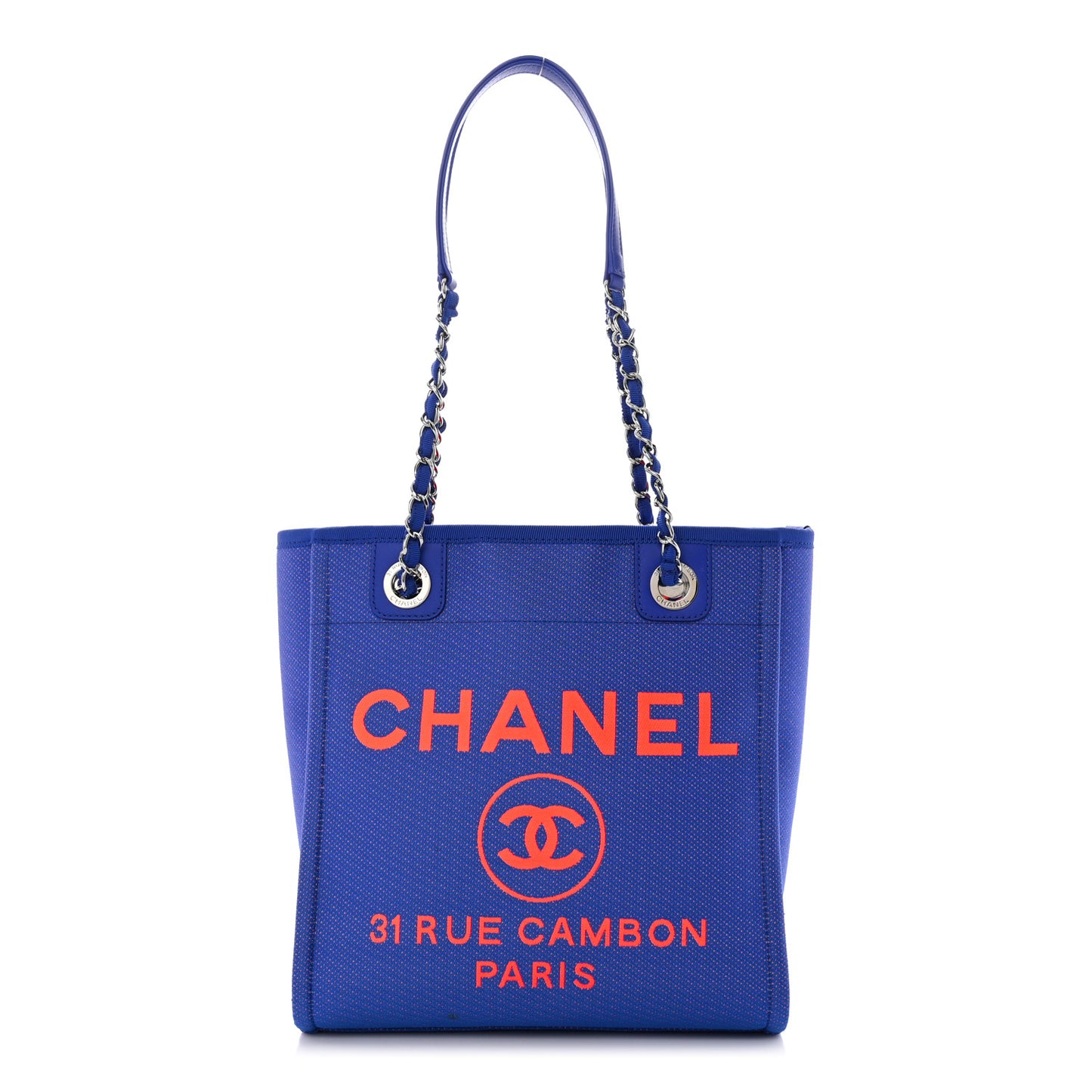 Mixed Fibers Mini Deauville Tote Blue Orange