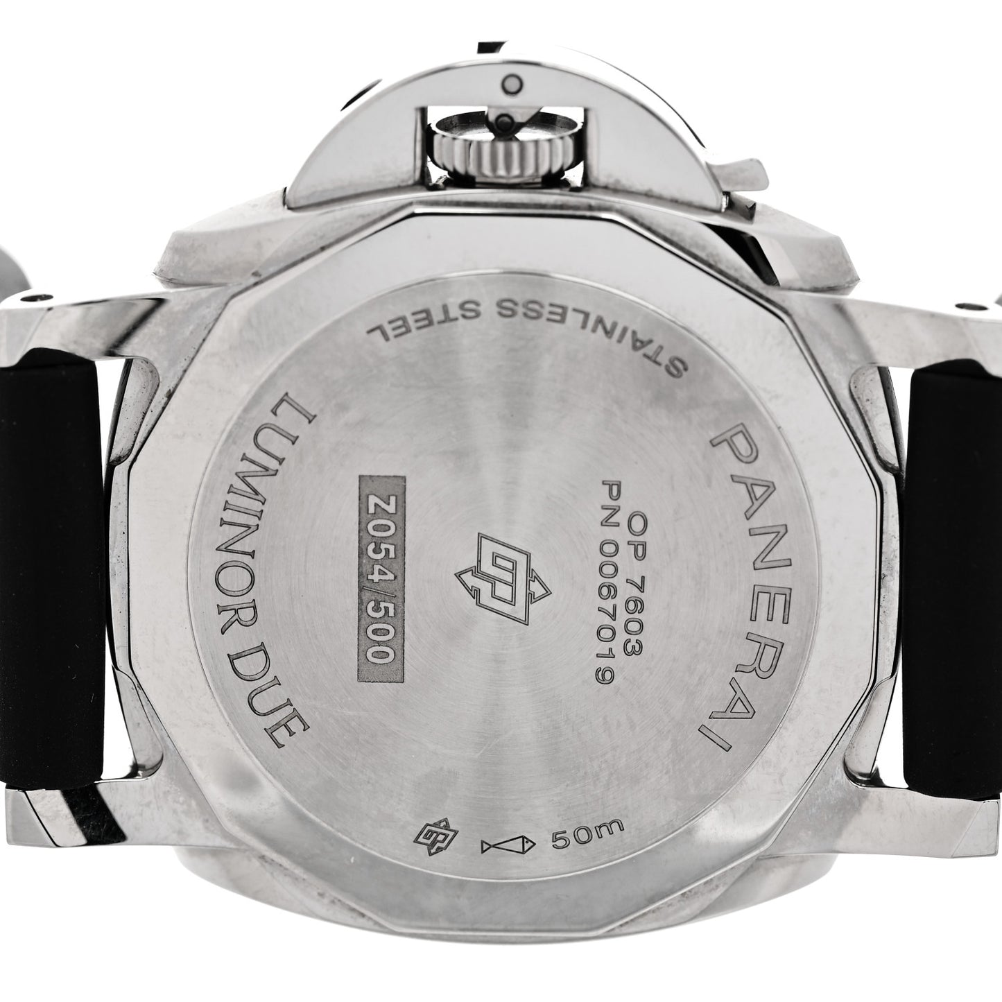 Stainless Steel Rubber 38mm Luminor Due Automatic Watch White PAM01426