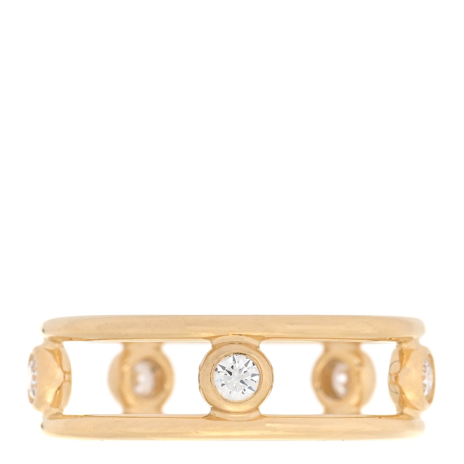Tiffany 18K Yellow Gold Diamond Elsa Peretti Diamonds by the Yard Ring 54 7 1 of 5