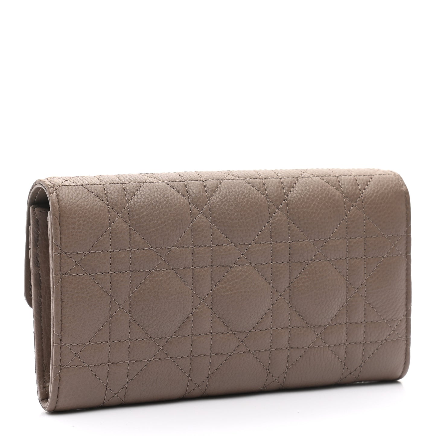 Supple Calfskin Cannage Caro Wallet Warm Taupe