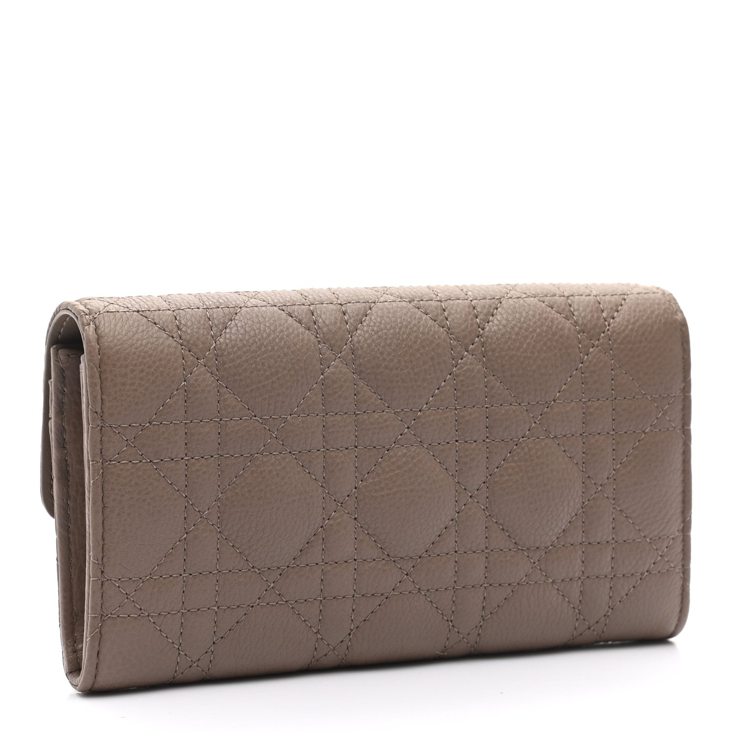 Christian Dior Supple Calfskin Cannage Caro Wallet Warm Taupe 3 of 9