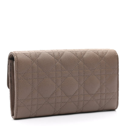 Christian Dior Supple Calfskin Cannage Caro Wallet Warm Taupe 3 of 9