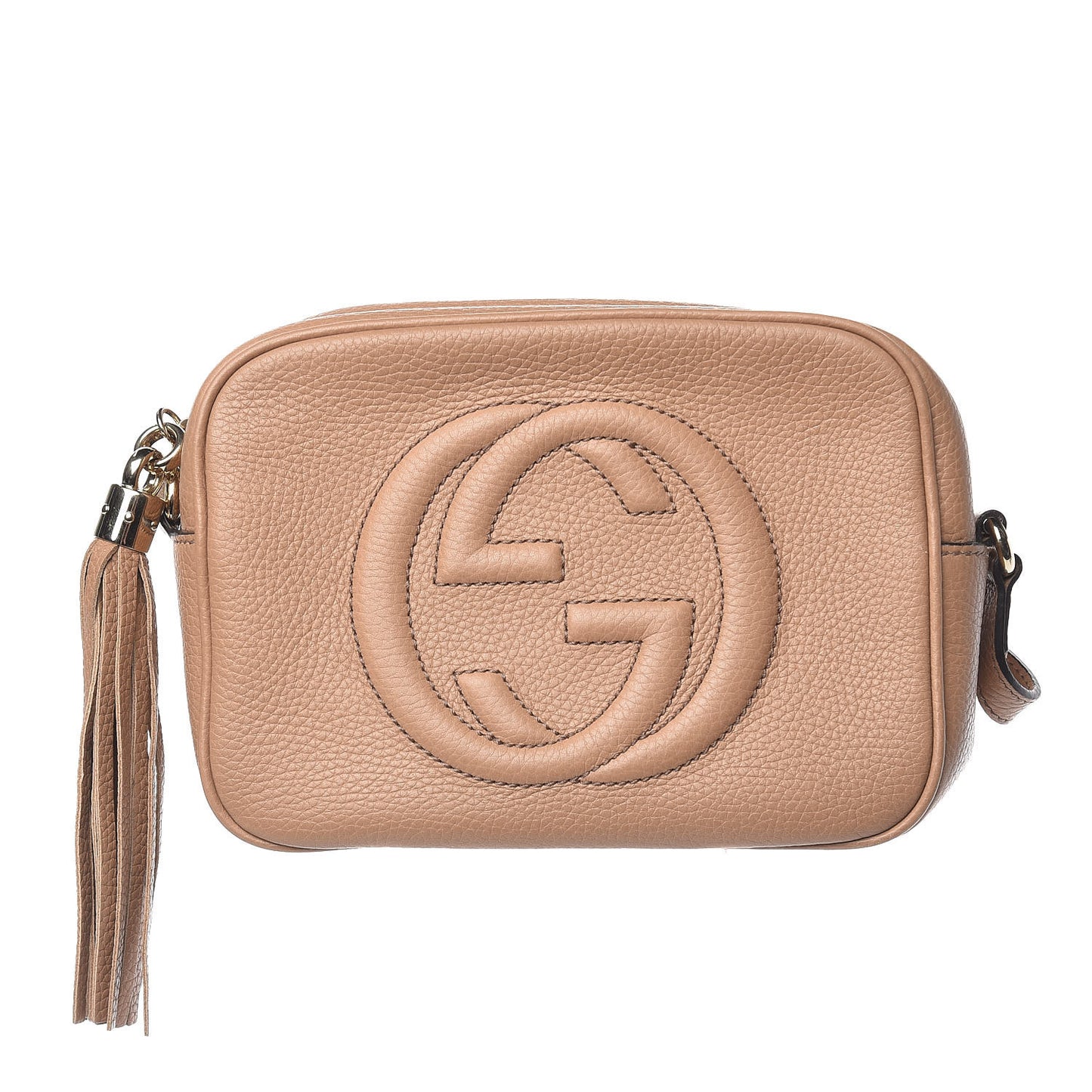 Pebbled Calfskin Small Soho Disco Bag Camelia