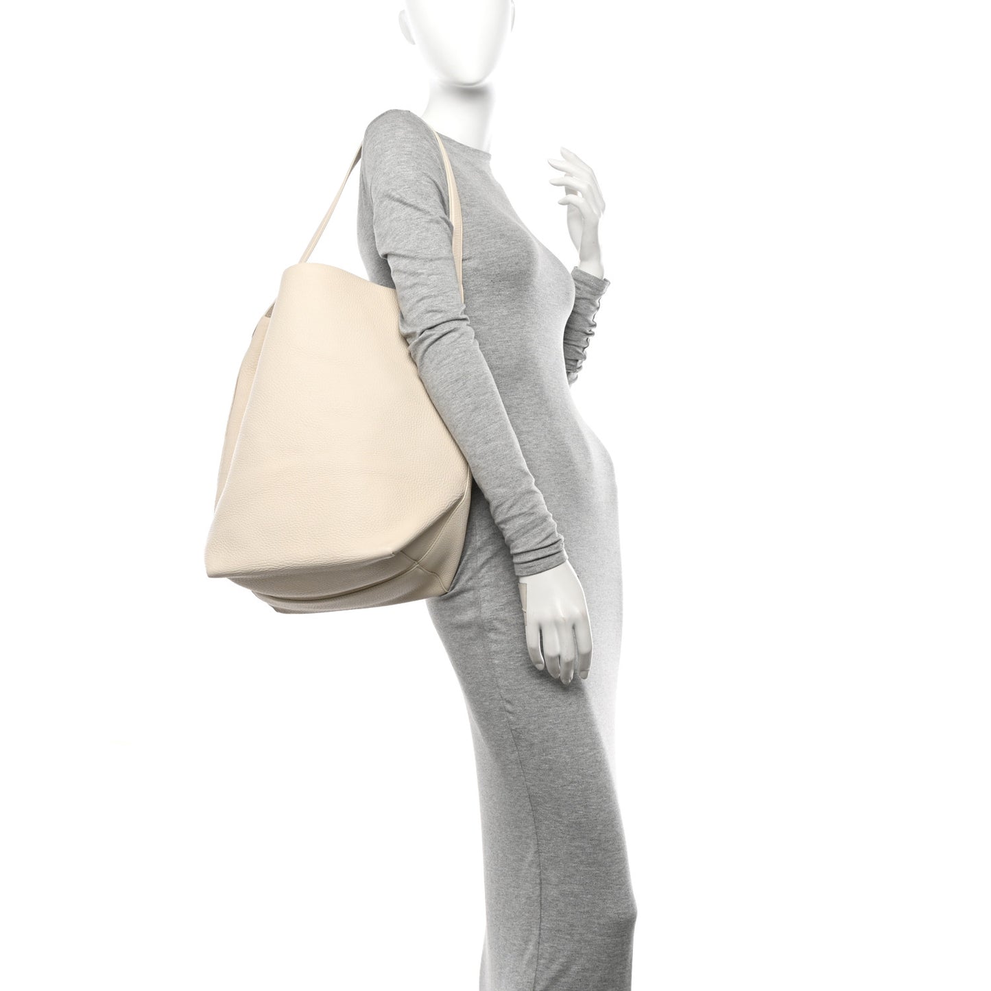 Grained Calfskin Large N/S Park Tote Ivory