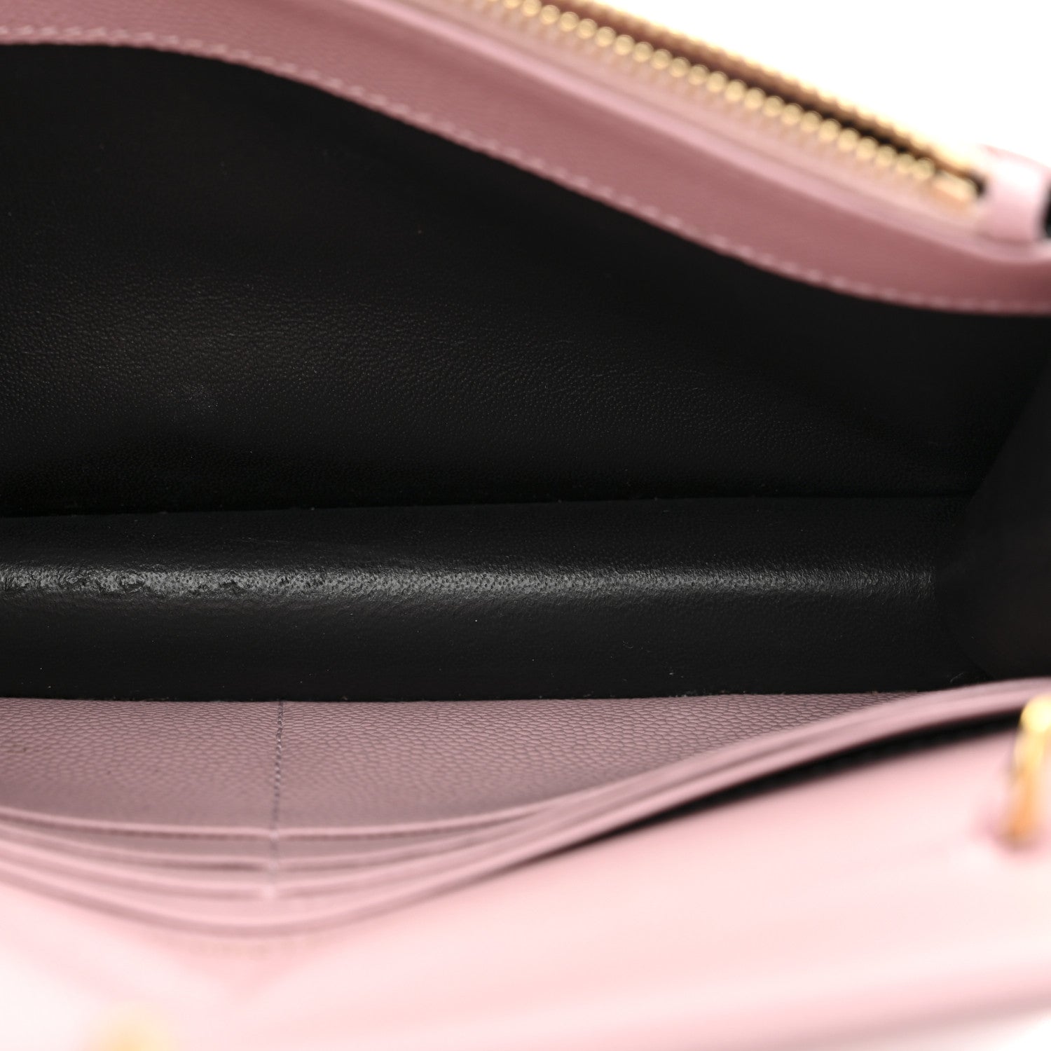 Saint Laurent Grain De Poudre Matelasse Chevron Monogram Envelope Chain Wallet Tender Pink 5 of 11