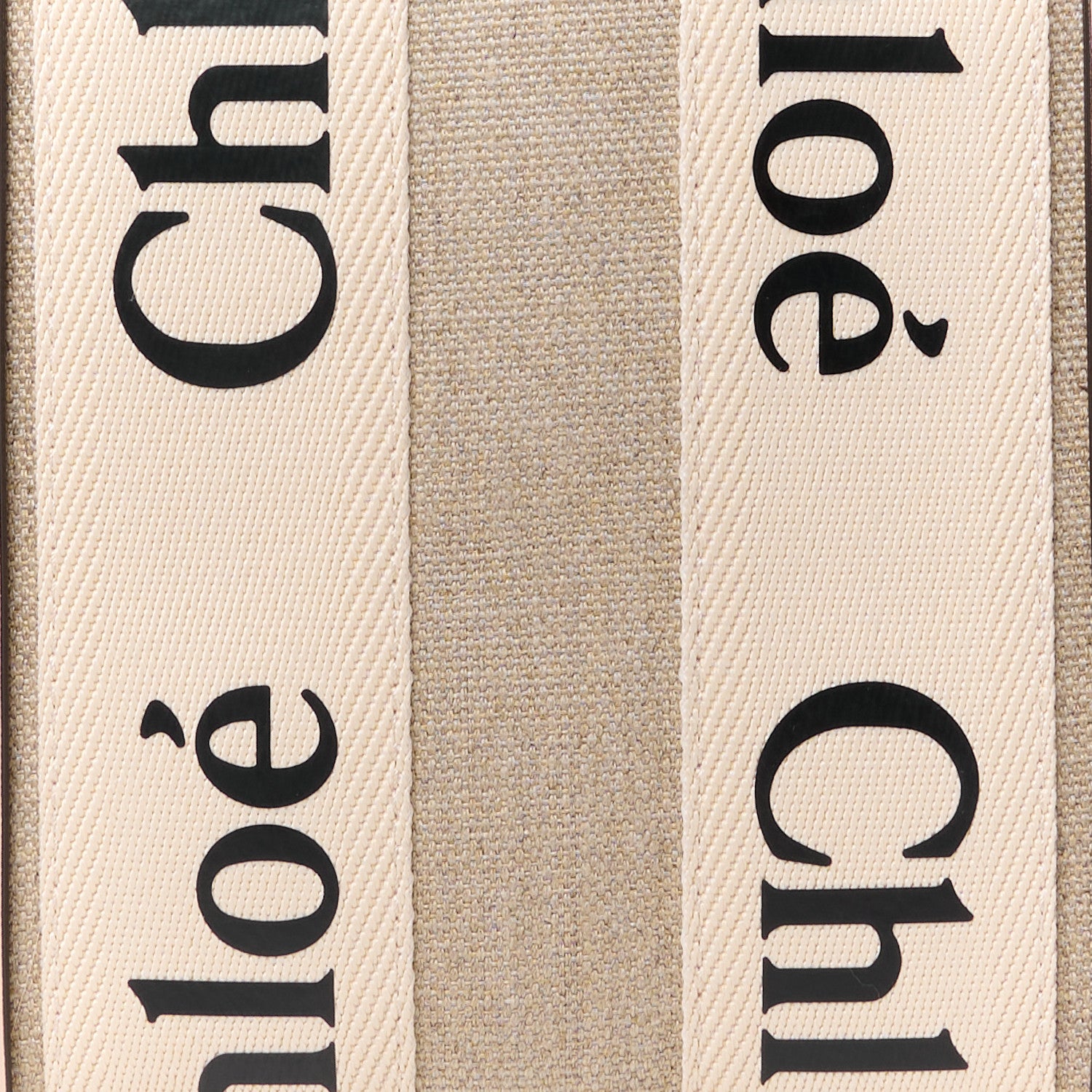 Chloe Linen Calfskin Small Woody Ribbon Tote With Strap White Pink 8 of 10