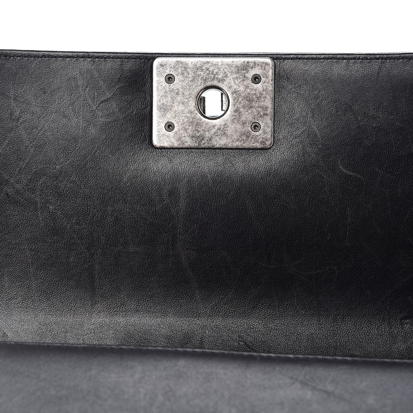 Calfskin Crystal Studded Small Studded Boy Flap Black