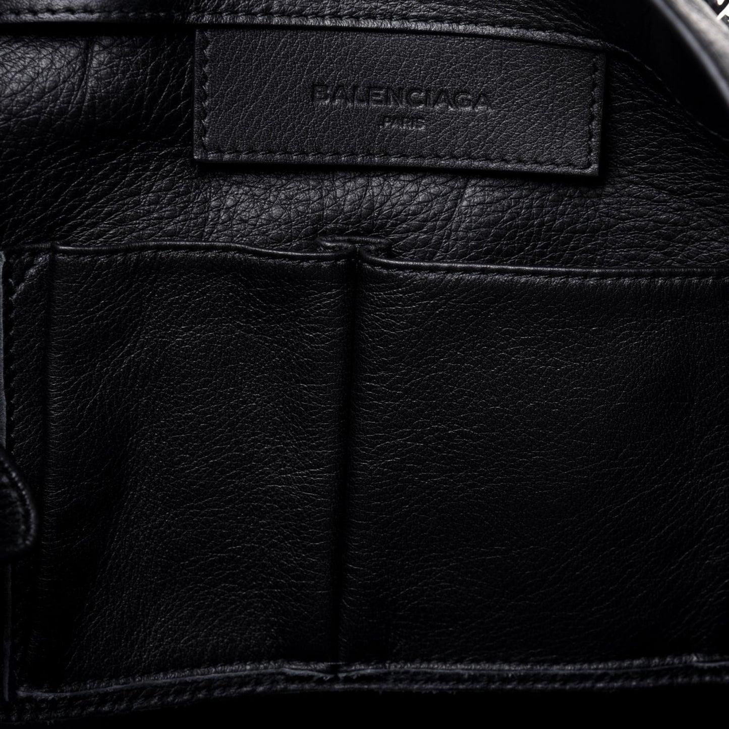 Supple Calfskin Papier A4 Zip Around Tote Black