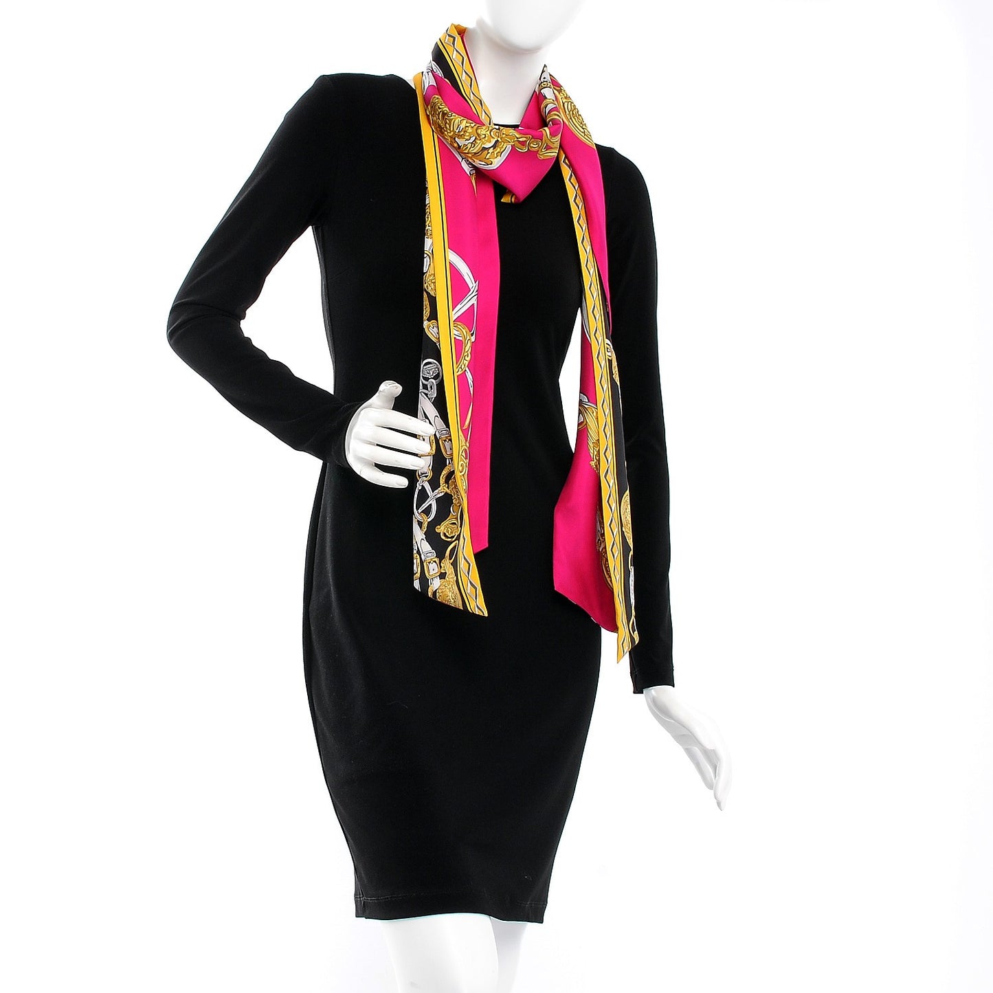 Silk Brides De Gala Maxi Twilly Fuchsia Noir Vieil Or