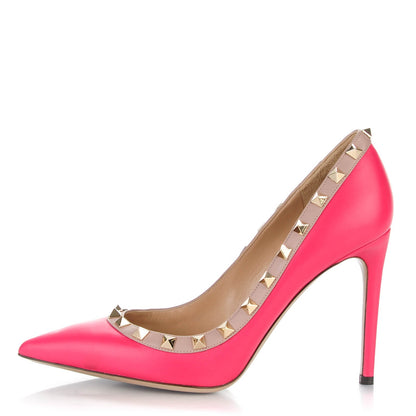 Valentino Garavani Nappa Rockstud 100mm Pumps 37 Fuchsia Poudre 1 of 8