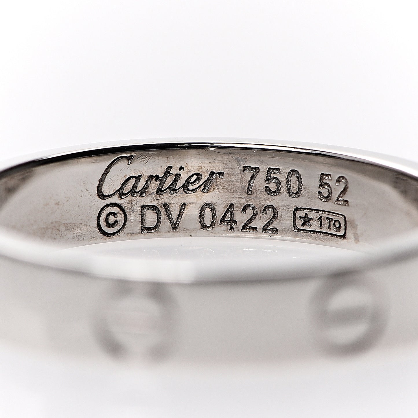 18K White Gold 3.5mm LOVE Wedding Band Ring 52 6