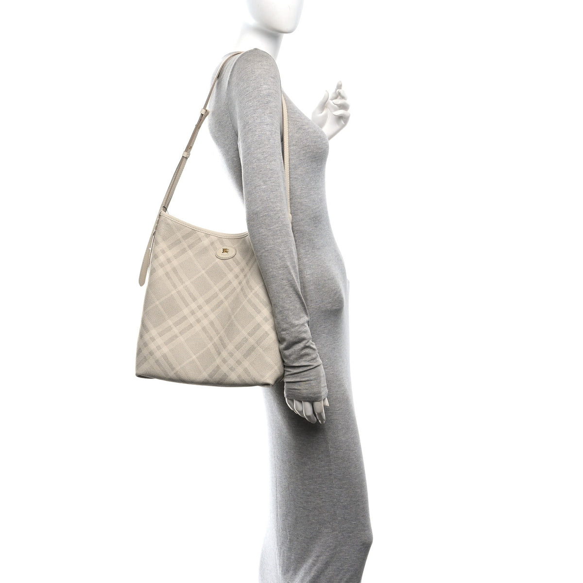 Burberry Coated Canvas Vintage Check Small Highlands Shoulder Bag Soap 2 of 9