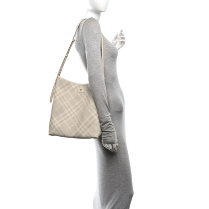 Burberry Coated Canvas Vintage Check Small Highlands Shoulder Bag Soap 2 of 9