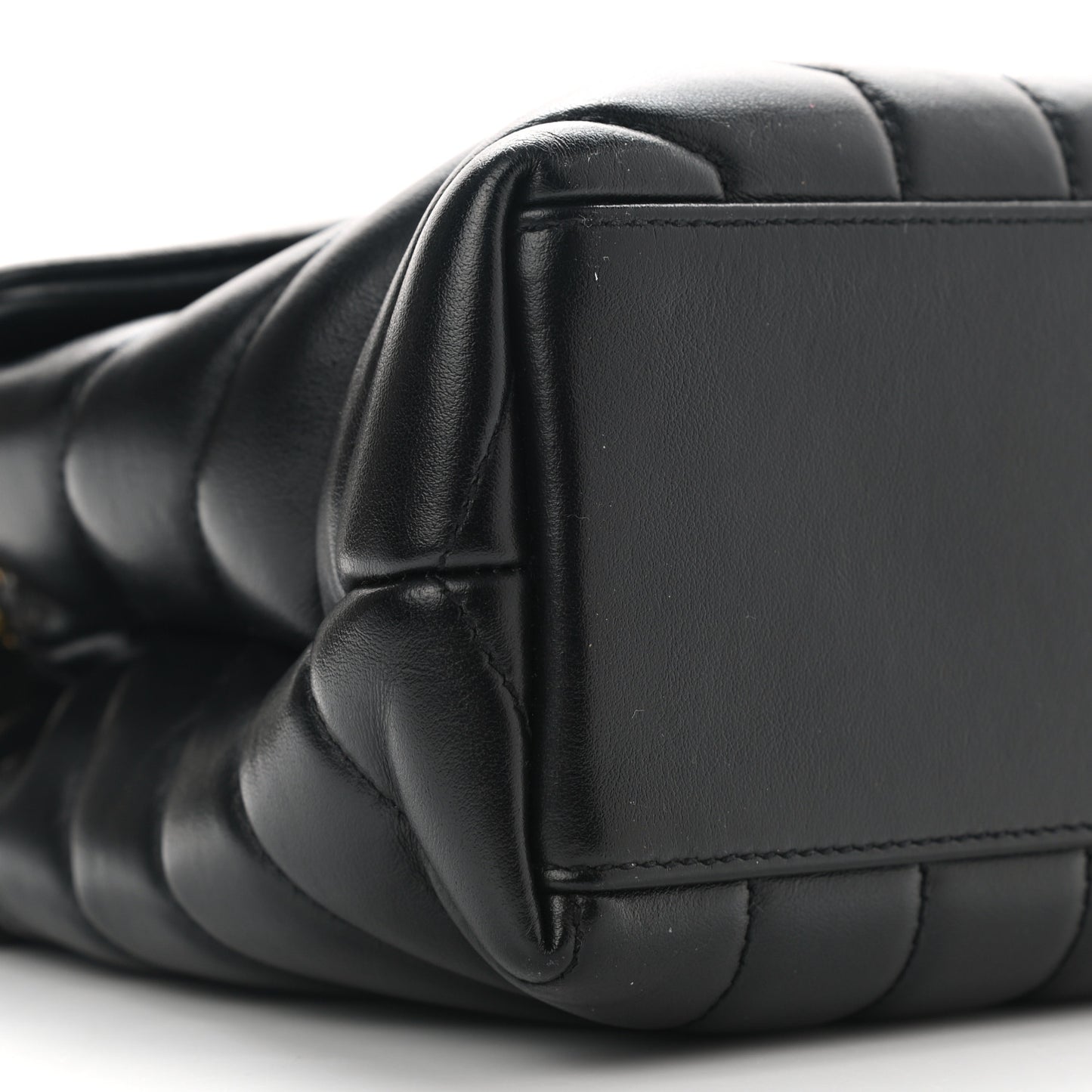 Calfskin Y Quilted Monogram Small Loulou Chain Satchel Black